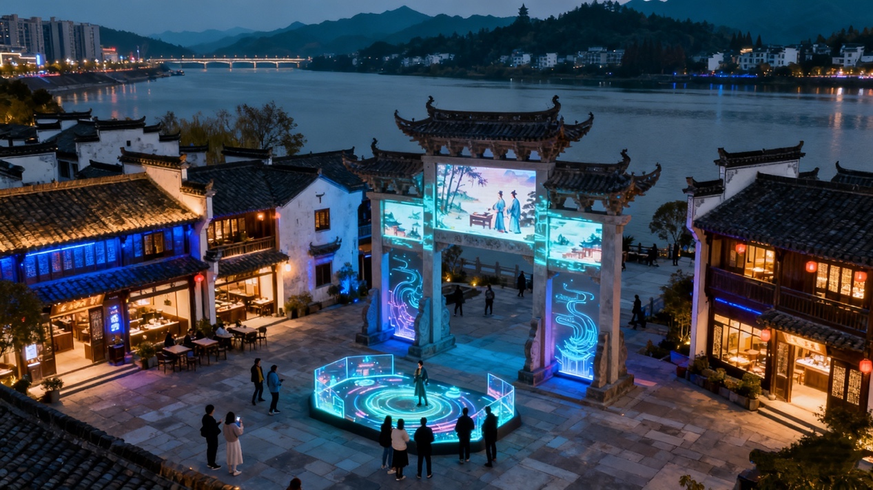 【场景编号008】“古村焕新”更有趣｜新安江畔湖边古村落互动升级